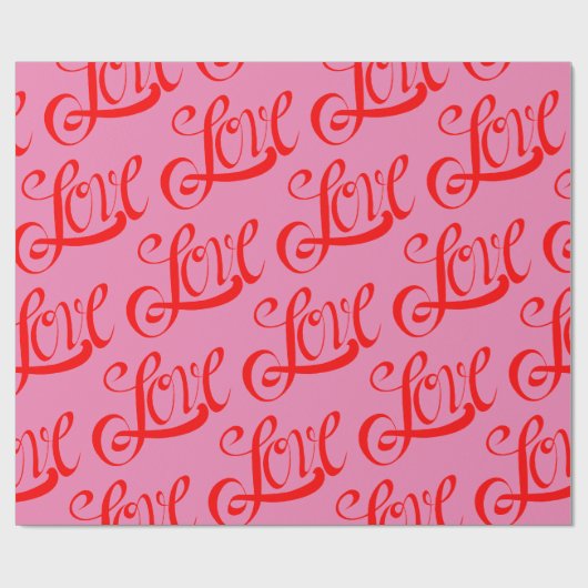 Rood en roze liefdespapier cadeaupapier (Vlak)
