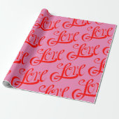 Rood en roze liefdespapier cadeaupapier (Uitgerold)