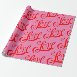 Rood en roze liefdespapier cadeaupapier