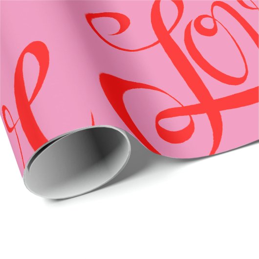Rood en roze liefdespapier cadeaupapier (Rol Hoek)