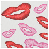 Rood- en roze lipstickafdruk stof (Close Up)