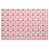 Rood- en roze lipstickafdruk stof (Yard (91,4 cm))
