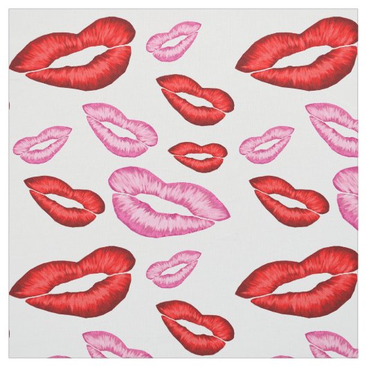 Rood- en roze lipstickafdruk stof (Swatch)