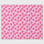 Rood en roze Lollipop Hearts Cute Valentijnsdag Cadeaupapier (Vlak)