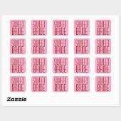 Rood en Roze Moderne ZOETE BRUID Vierkante Sticker (Vel)