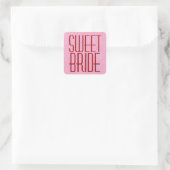 Rood en Roze Moderne ZOETE BRUID Vierkante Sticker (Tas)