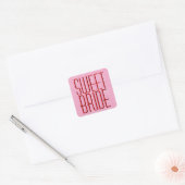 Rood en Roze Moderne ZOETE BRUID Vierkante Sticker (Envelop)