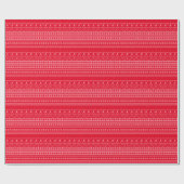 Rood en roze noords kerstpatroon cadeaupapier (Vlak)