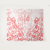 Rood en Roze Ombre Hart Wandkleed (Voorkant (horizontaal))