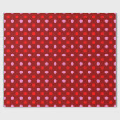 Rood en Roze op Maroon Stippen Design Cadeaupapier (Vlak)