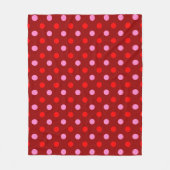 Rood en Roze op Maroon Stippen Design  Fleece Deken (Voorkant)