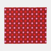 Rood en Roze op Maroon Stippen Design  Fleece Deken (Voorkant (Horizontaal))