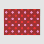 Rood en Roze op Maroon Stippen Design Tissuepapier (Voorkant)