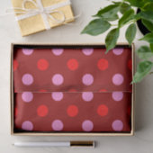 Rood en Roze op Maroon Stippen Design Tissuepapier (Geschenk)