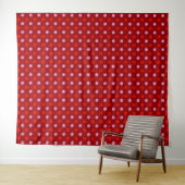 Rood en Roze op Maroon Stippen Design  Wandkleed (In Situ (horizontaal))