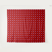 Rood en Roze op Maroon Stippen Design  Wandkleed (Voorkant (horizontaal))