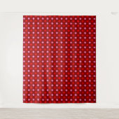 Rood en Roze op Maroon Stippen Design  Wandkleed (Voorkant)