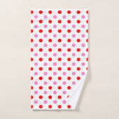 Rood en Roze op Wit Stippen Design Bad Handdoek (Handdoek)