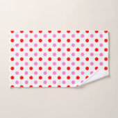 Rood en Roze op Wit Stippen Design Bad Handdoek (Handdoek)