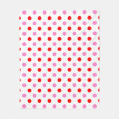 Rood en Roze op Wit Stippen Design Fleece Deken (Voorkant)