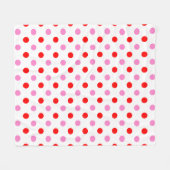 Rood en Roze op Wit Stippen Design Fleece Deken (Voorkant (Horizontaal))