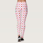 Rood en Roze op Wit Stippen Design Leggings (Achterkant)
