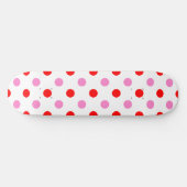Rood en Roze op Wit Stippen Design Persoonlijk Skateboard (Horizontaal)