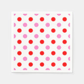 Rood en Roze op Wit Stippen Design  Servet (Voorkant)