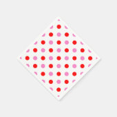 Rood en Roze op Wit Stippen Design  Servet (Hoek)