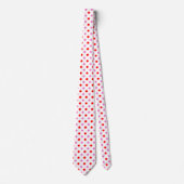 Rood en Roze op Wit Stippen Design  Stropdas (Voorkant)