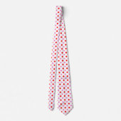 Rood en Roze op Wit Stippen Design  Stropdas (Achterkant)