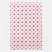 Rood en Roze op Wit Stippen Design Theedoek (Verticaal)