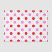 Rood en Roze op Wit Stippen Design Tissuepapier (Voorkant)