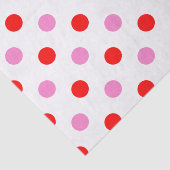 Rood en Roze op Wit Stippen Design Tissuepapier (Detail)