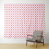 Rood en Roze op Wit Stippen Design Wandkleed (In Situ (horizontaal))