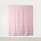 Rood en Roze op Wit Stippen Design Wandkleed (Voorkant)