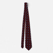 Rood en Roze op Zwarte Stippen Design  Stropdas (Achterkant)