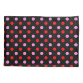 Rood en Roze op Zwarte Stippen Ontwerp Kussensloop (Achterkant)
