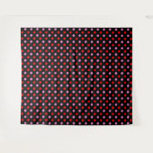 Rood en Roze op Zwarte Stippen Ontwerp Wandkleed (Voorkant (horizontaal))