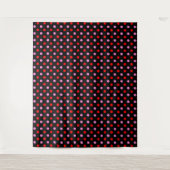 Rood en Roze op Zwarte Stippen Ontwerp Wandkleed (Voorkant)