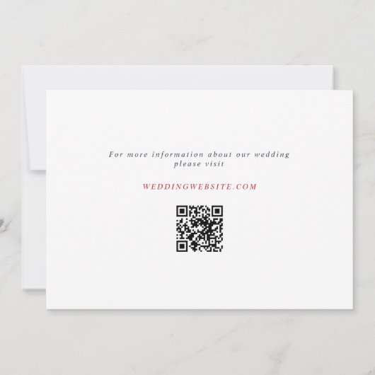Rood en roze Painterly Floral QR Code Weddenschap Save The Date (Achterkant)
