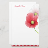 Rood en roze papavers briefpapier (Voorkant / Achterkant)