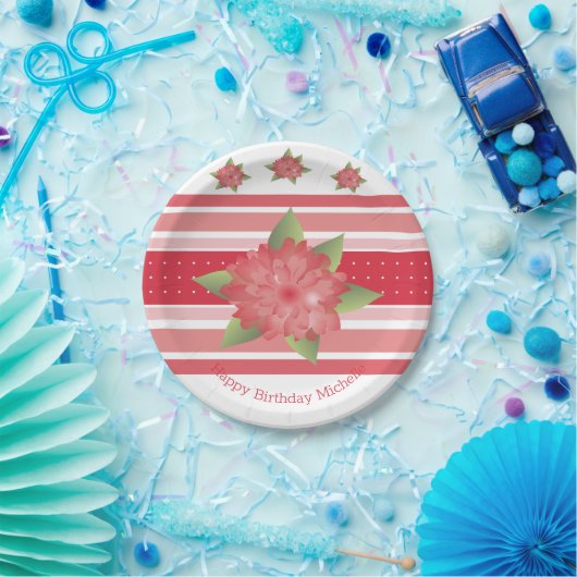 Rood en roze papieren bordje (Feest)