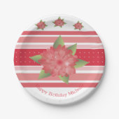 Rood en roze papieren bordje (Voorkant)