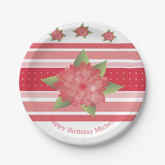 Rood en roze papieren bordje (Voorkant)