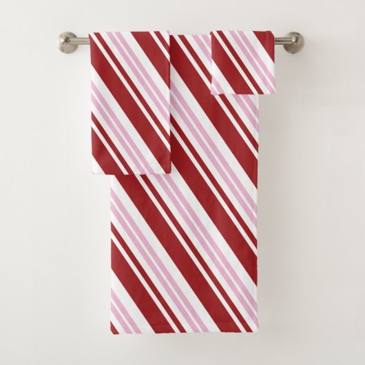 Rood- en roze peppermint bad handdoek (Insitu)
