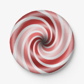 Rood- en roze peppermint-cirkels 7-inch Bord (Voorkant)