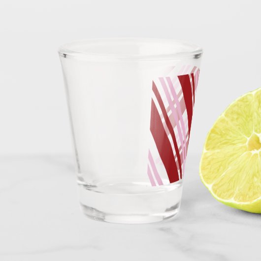 Rood- en roze peppermint shot glas (Links)