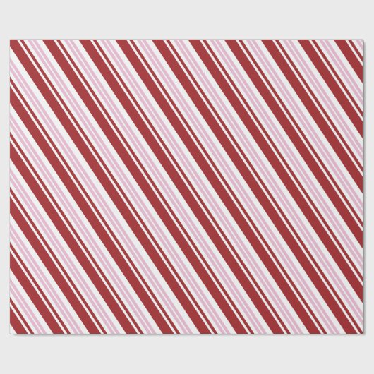 Rood- en roze peppermint Stripe Cadeaupapier (Vlak)