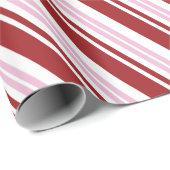 Rood- en roze peppermint Stripe Cadeaupapier (Rol Hoek)